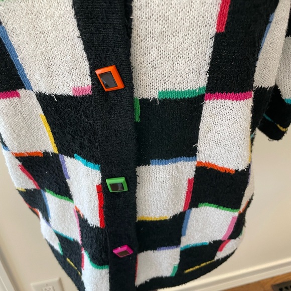 Vintage Grandma Checkerboard Colorful Sweater - Picture 4 of 15